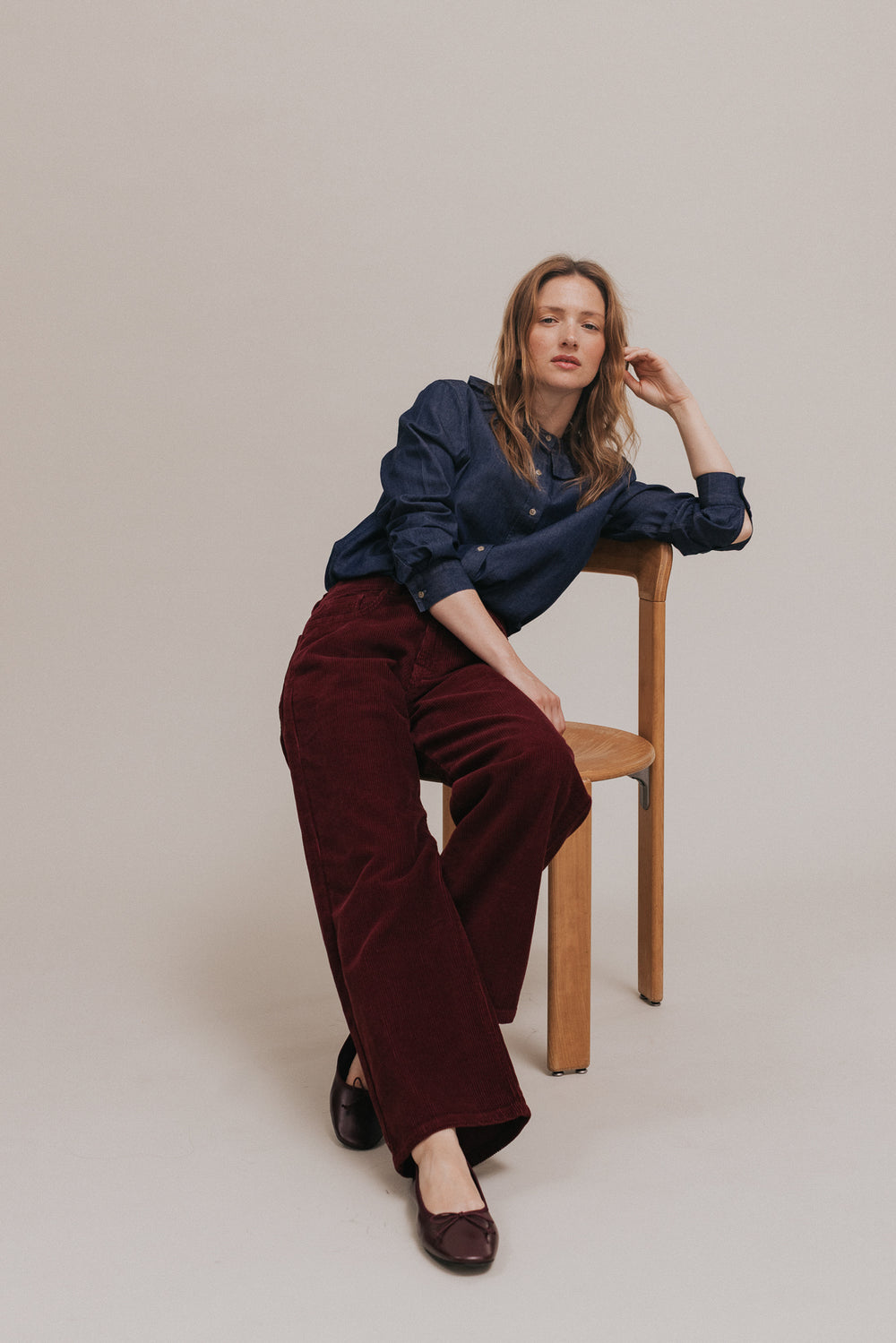 Pantalon Basile bordeaux