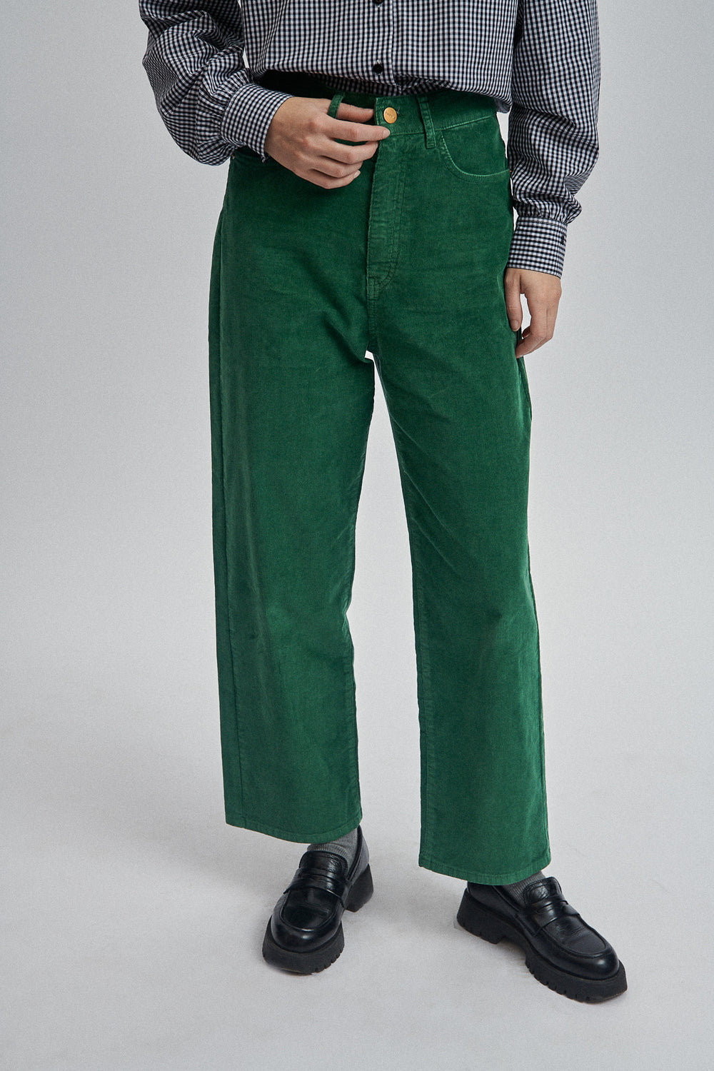 Pantalon en velour vert Hyacinthe 1