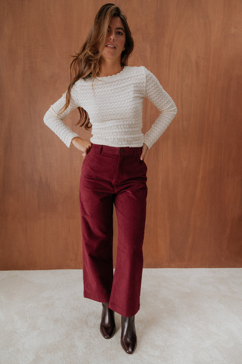 Pantalon Tommy bordeaux