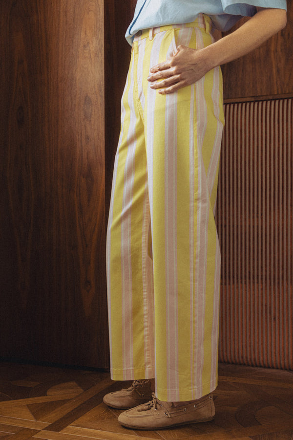 Pantalon Tommy rayures jaunes