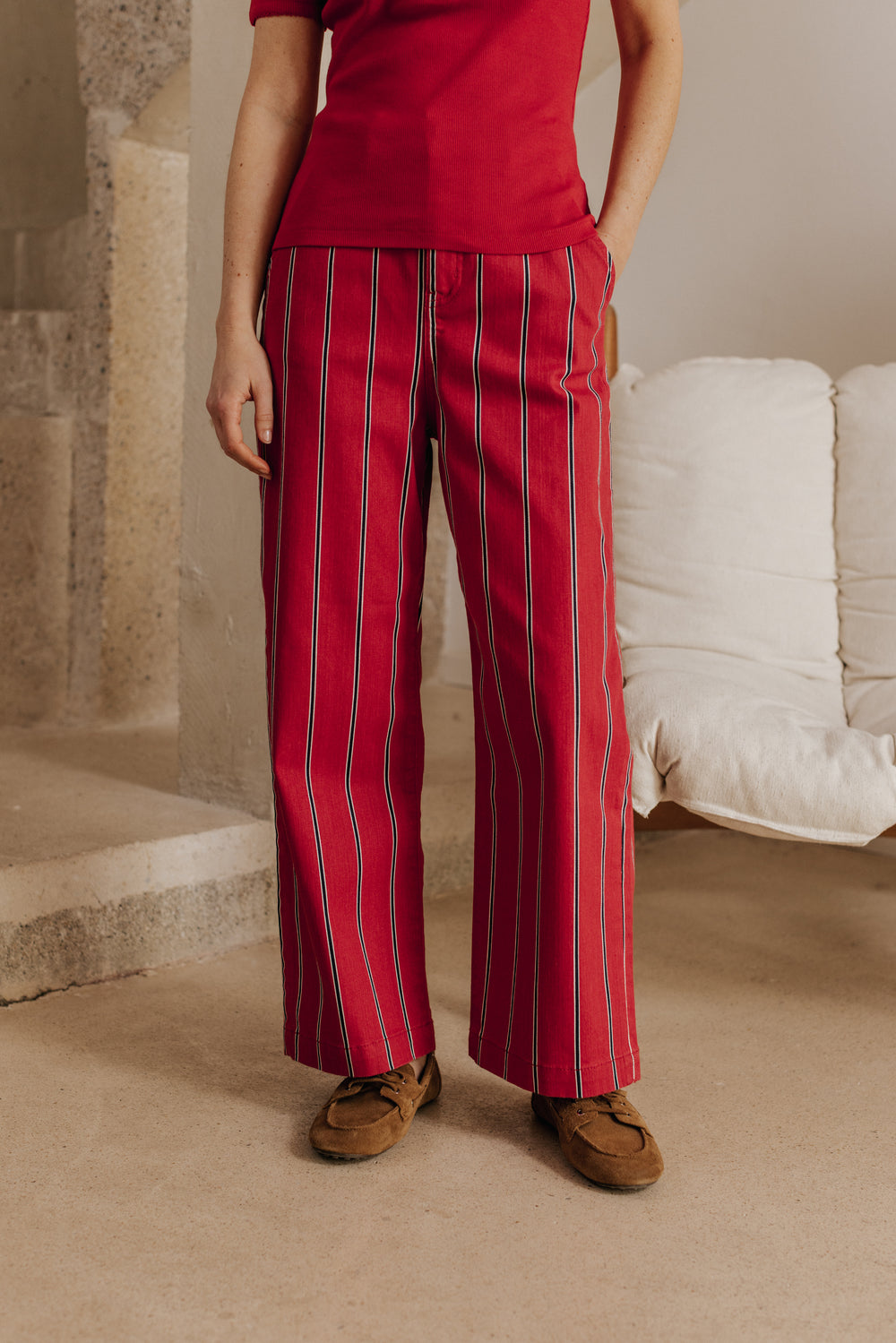 Tommy red stripes trousers