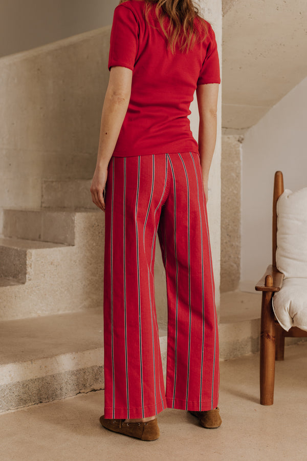 Tommy red striped trousers