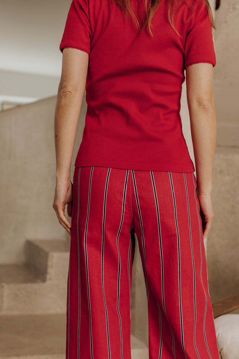 Tommy red striped trousers