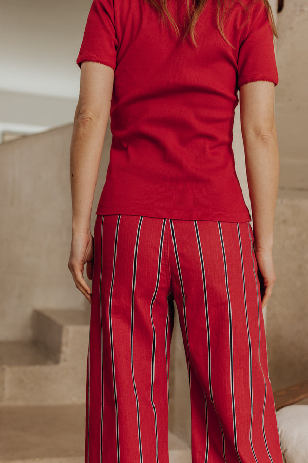 Tommy red striped trousers
