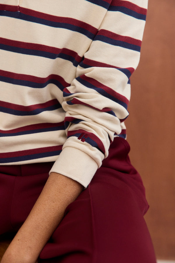 Polo Marcel rayures bordeaux