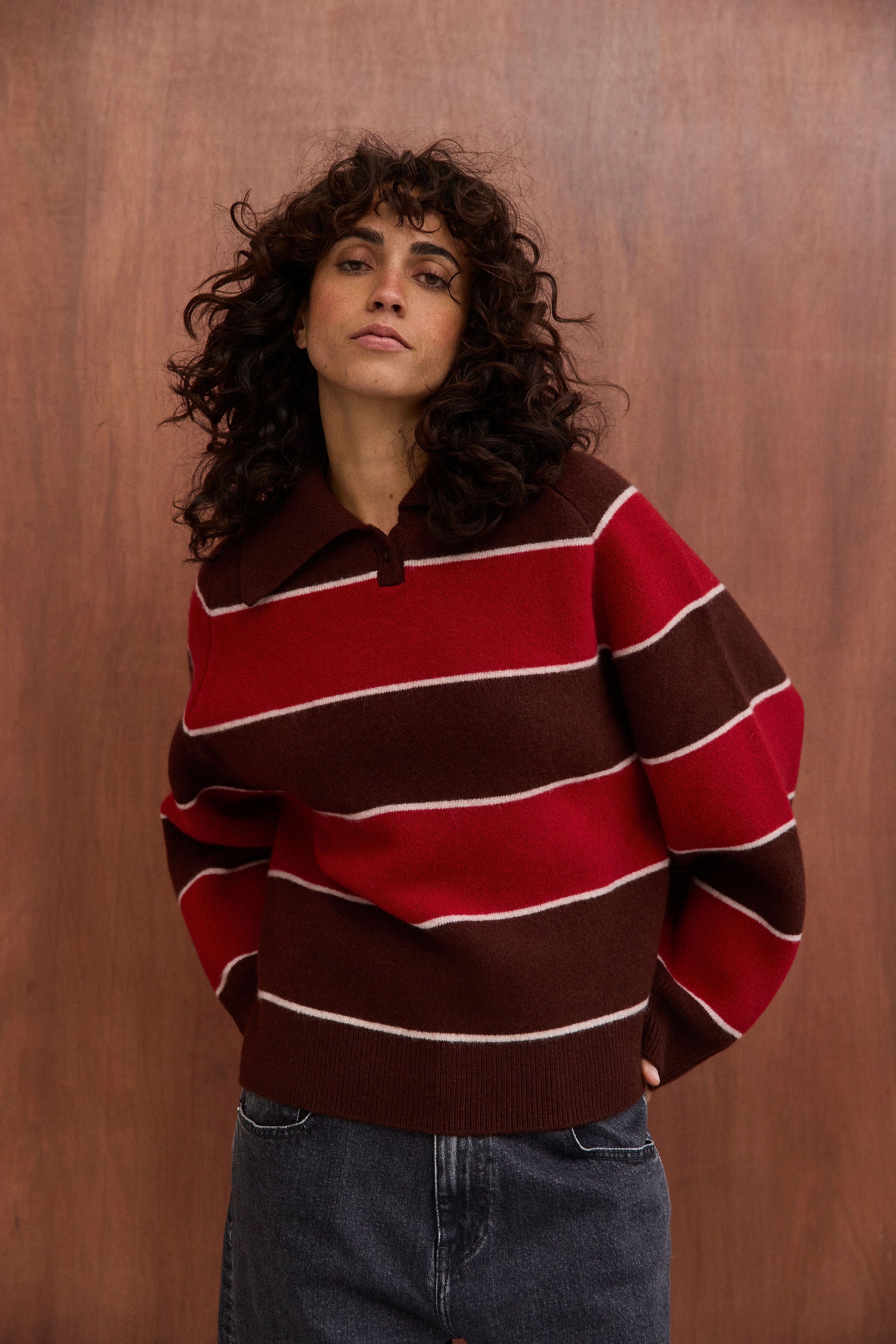 Pull Alicia rayures chocolat