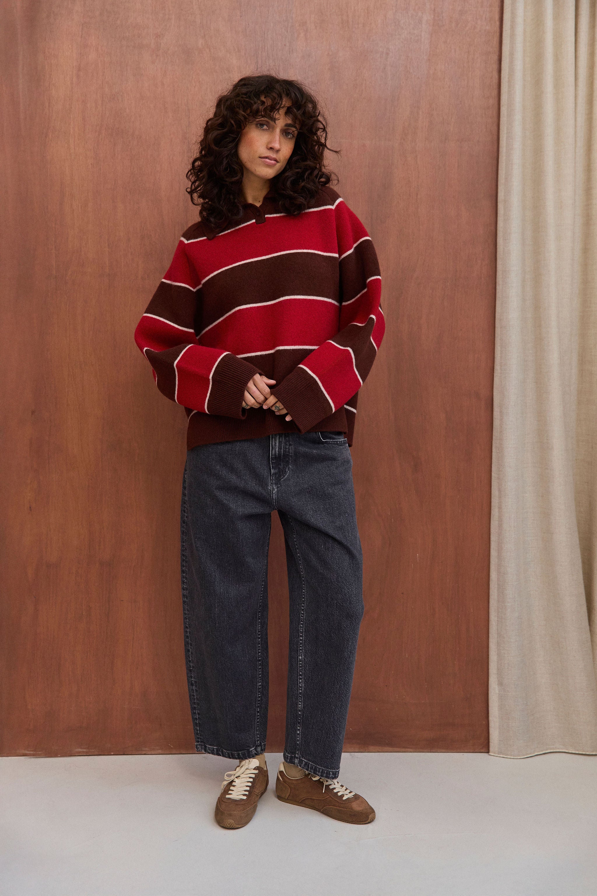 Pull Alicia rayures chocolat