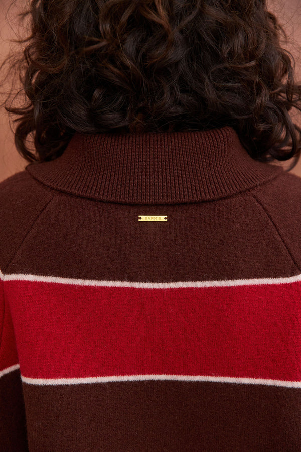 Pull Alicia rayures chocolat