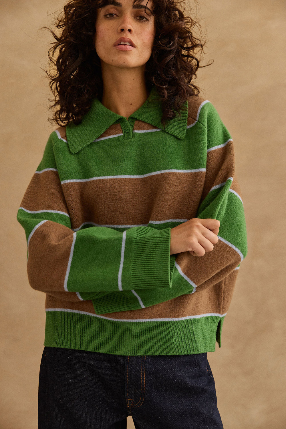 Pull Alicia rayures vertes