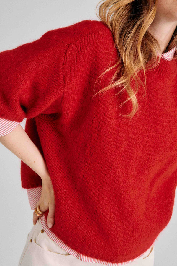 Pull sans manches rouge amy 2