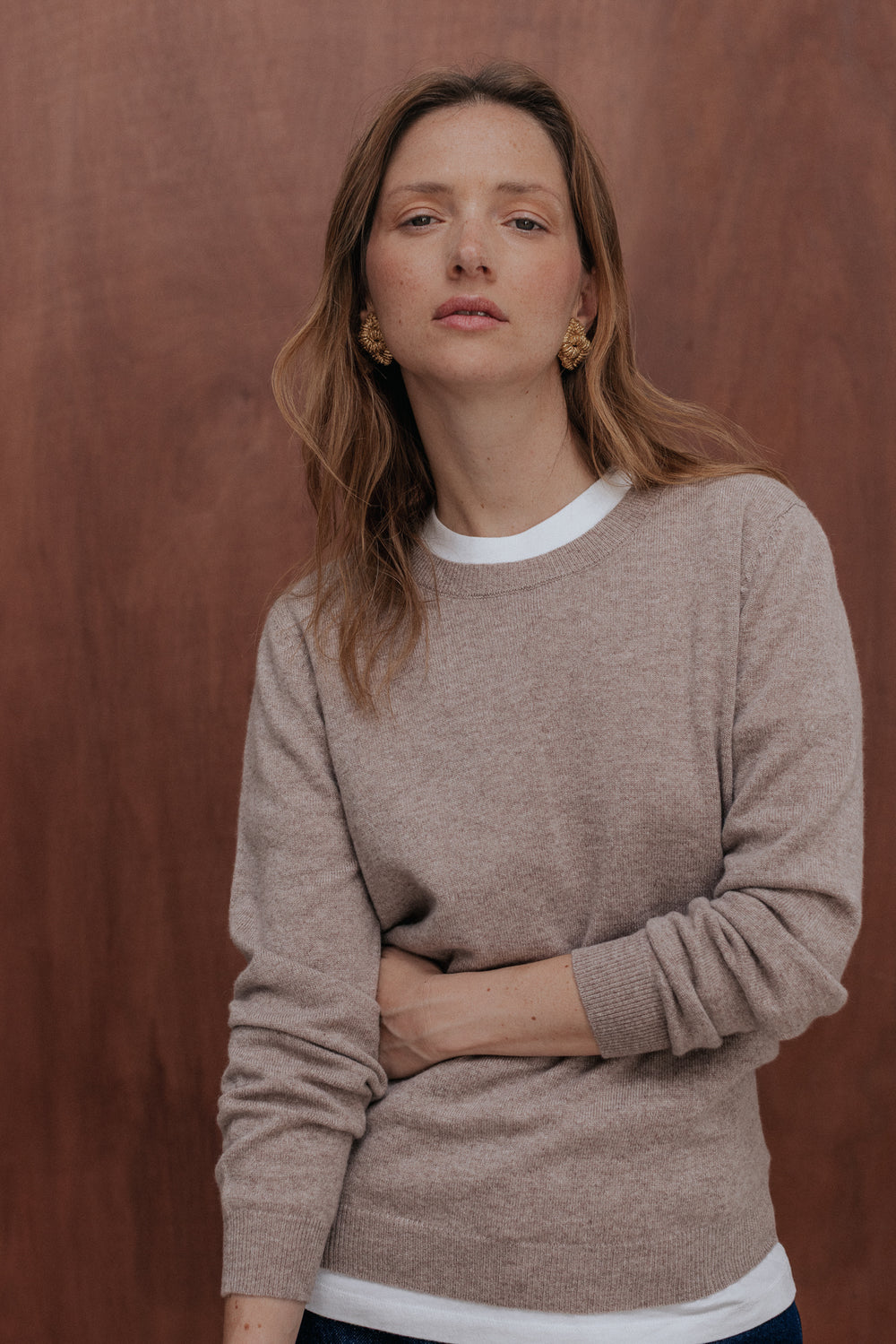 Pull Bertille beige chiné