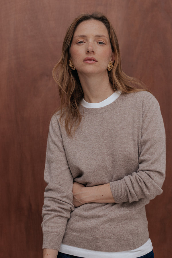 Bertille beige marl jumper