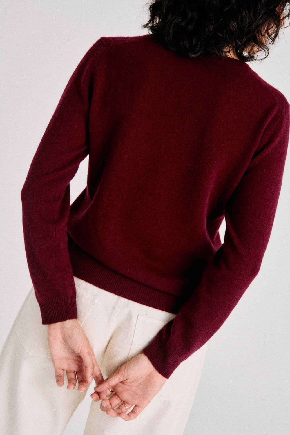 Pull en cachemire bordeaux Bertille 3