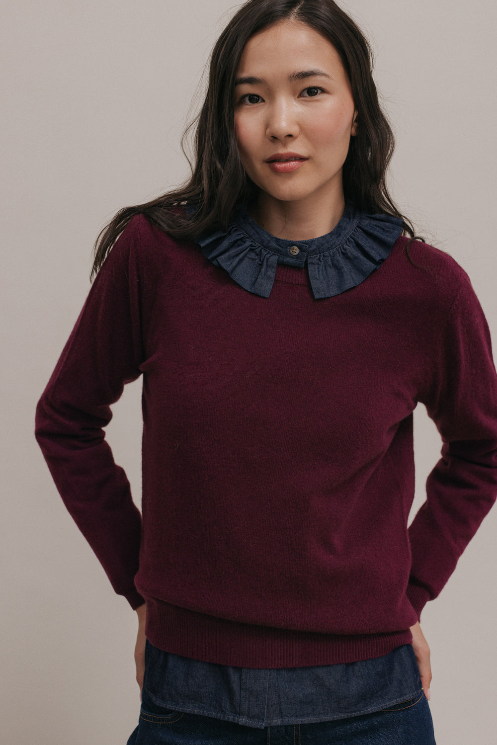 Bertille burgundy jumper