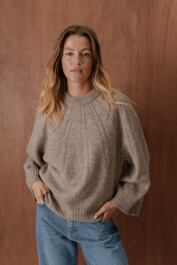 Pull Cléa beige chiné