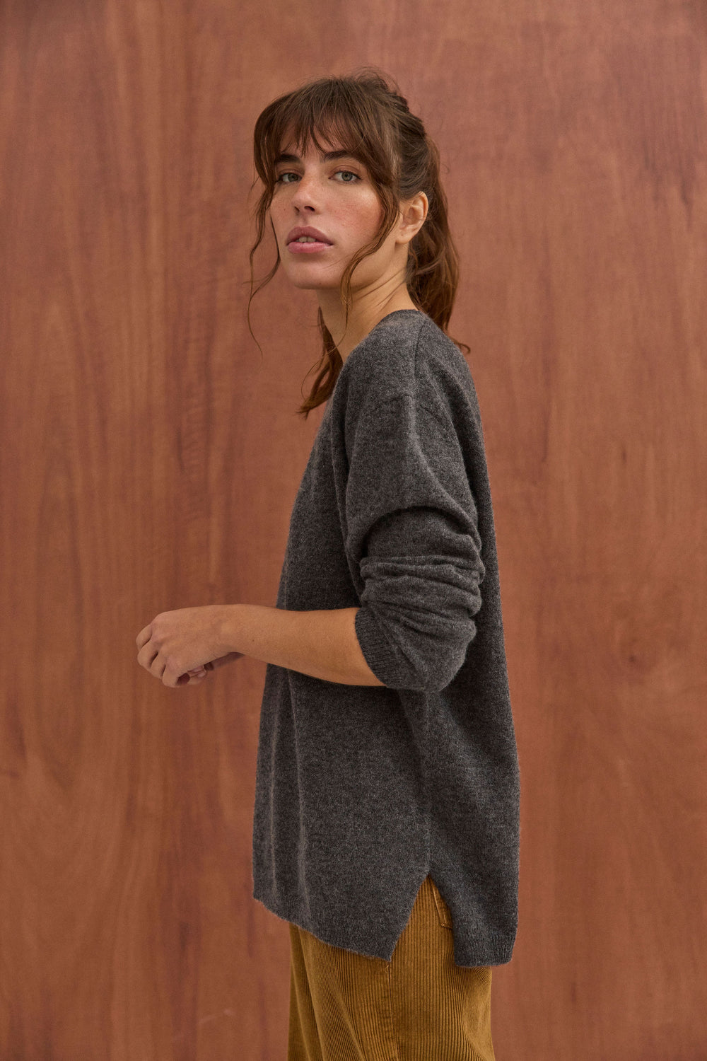 Pull Clotaire gris chiné foncé