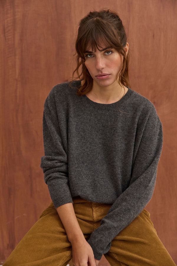 Pull Clotaire gris chiné foncé