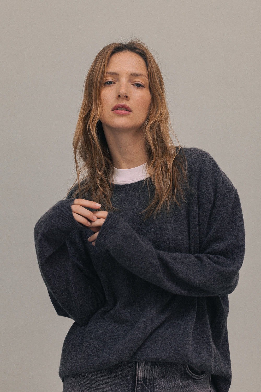 Clotaire dark marl grey jumper