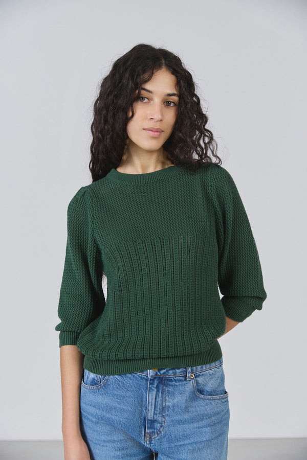 Pull manches courtes Gloria vert 1