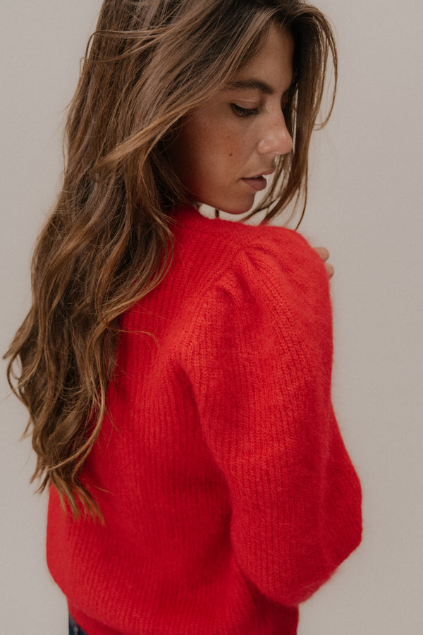 Pull Oslo rouge carmin