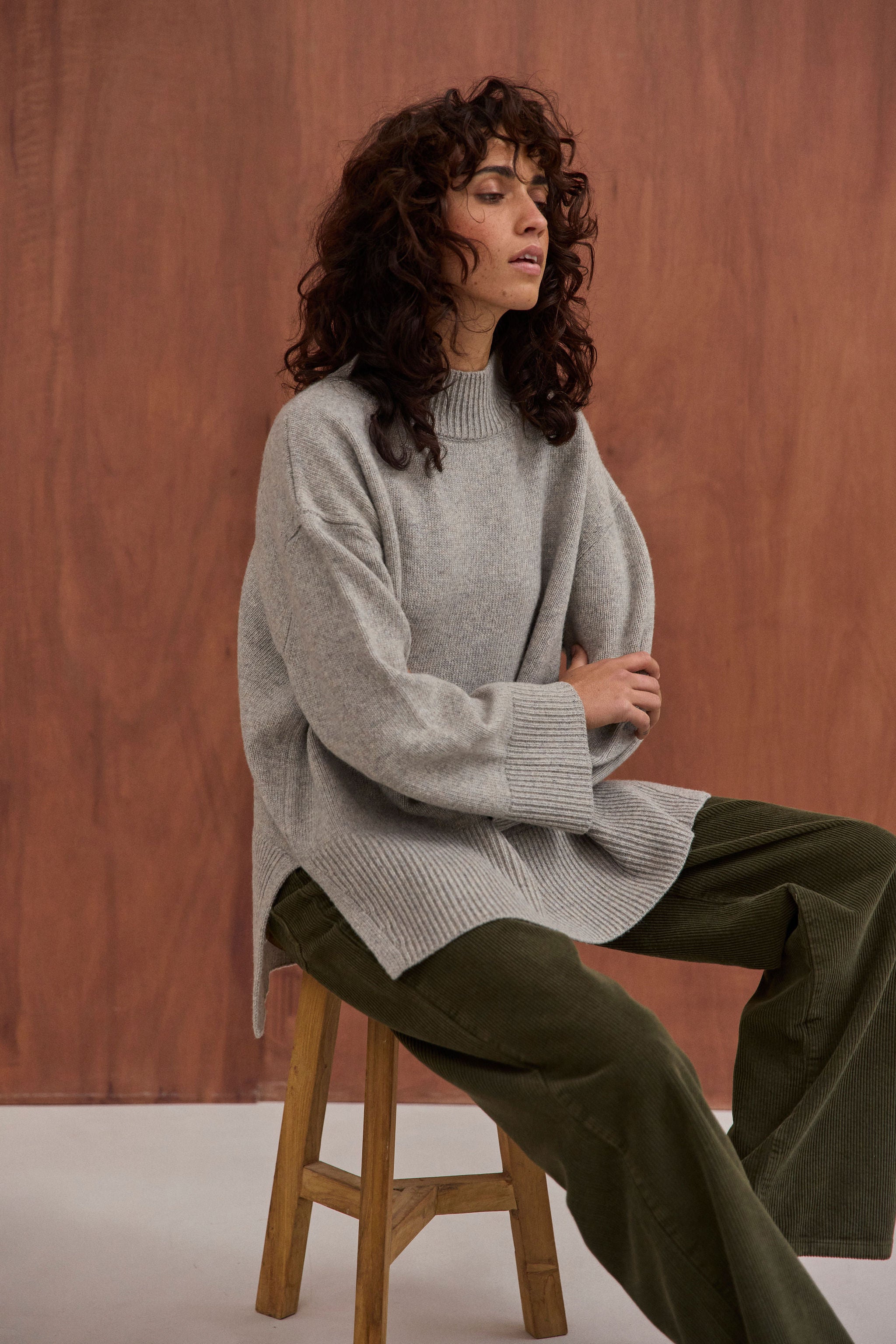 Pull Rosalia gris chiné clair