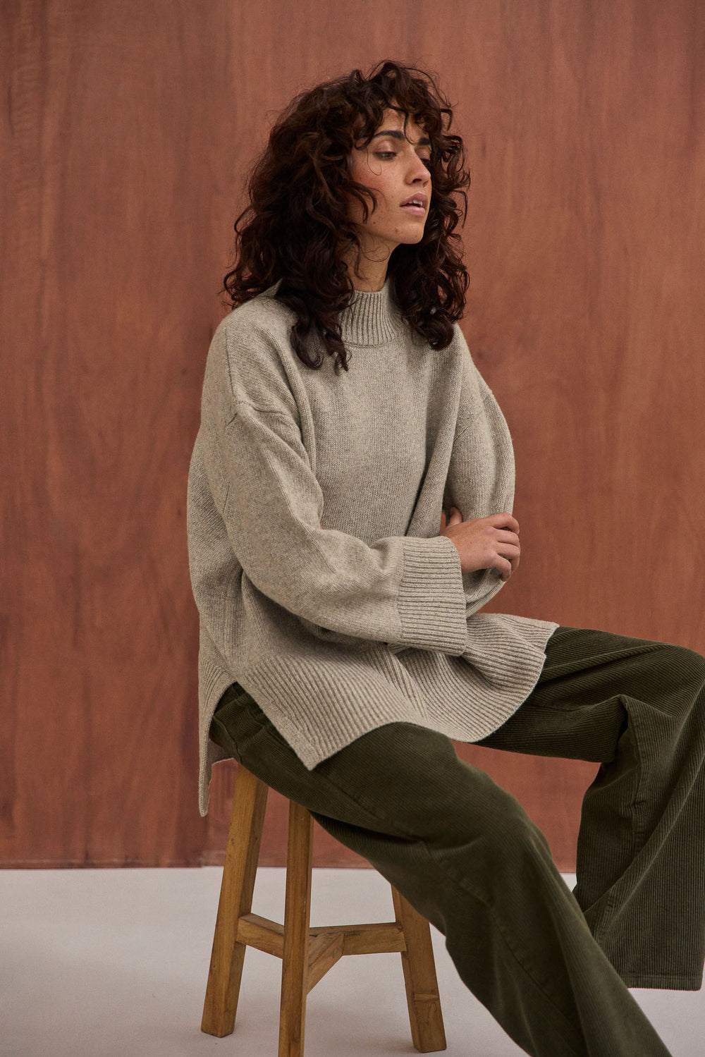 Pull Rosalia gris chiné clair