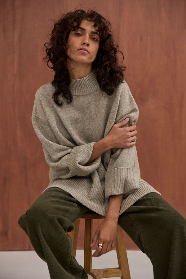 Pull Rosalia gris chiné clair