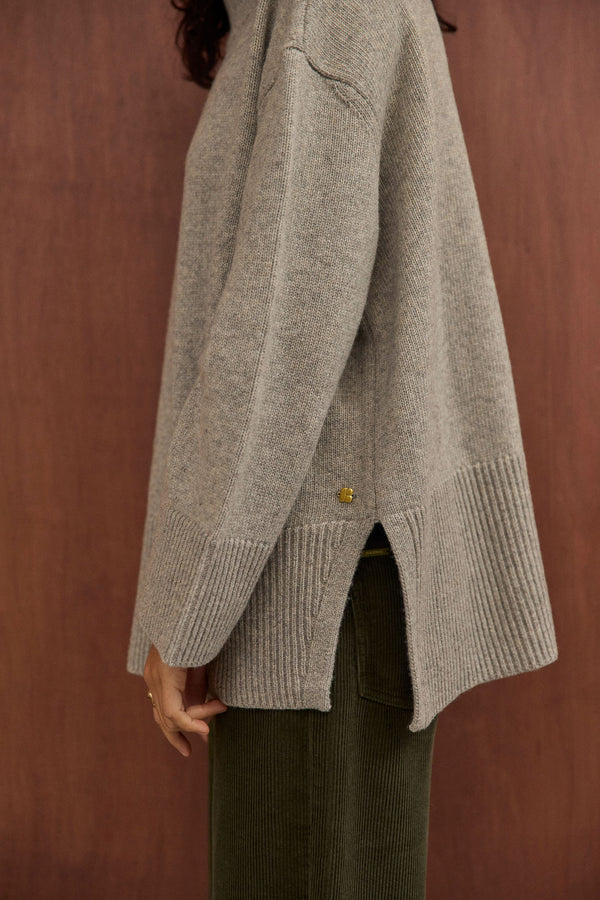 Pull Rosalia gris chiné clair