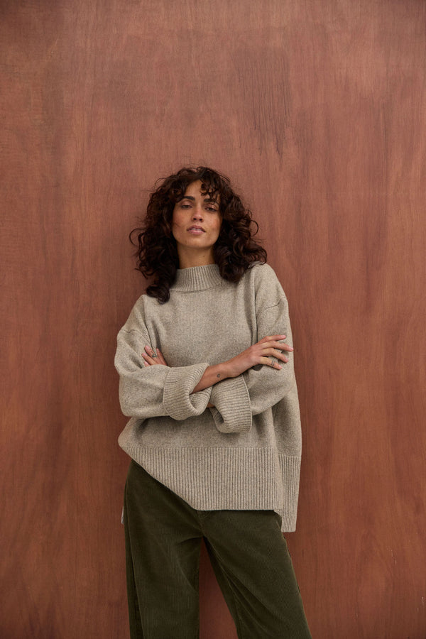 Pull Rosalia gris chiné clair