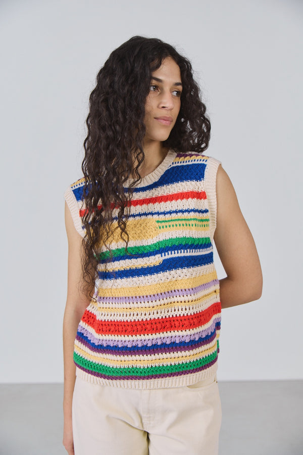 Pull sans manches Elma multicolore 4
