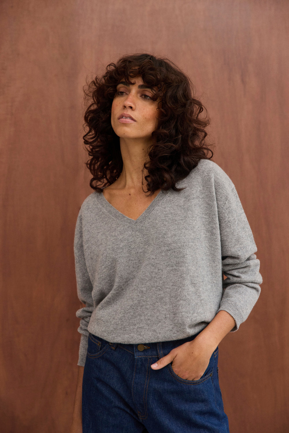 Pull Sixtine gris chiné clair