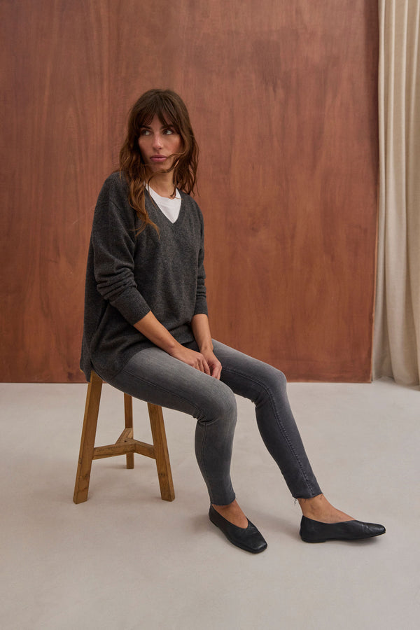 Pull Sixtine gris chiné foncé