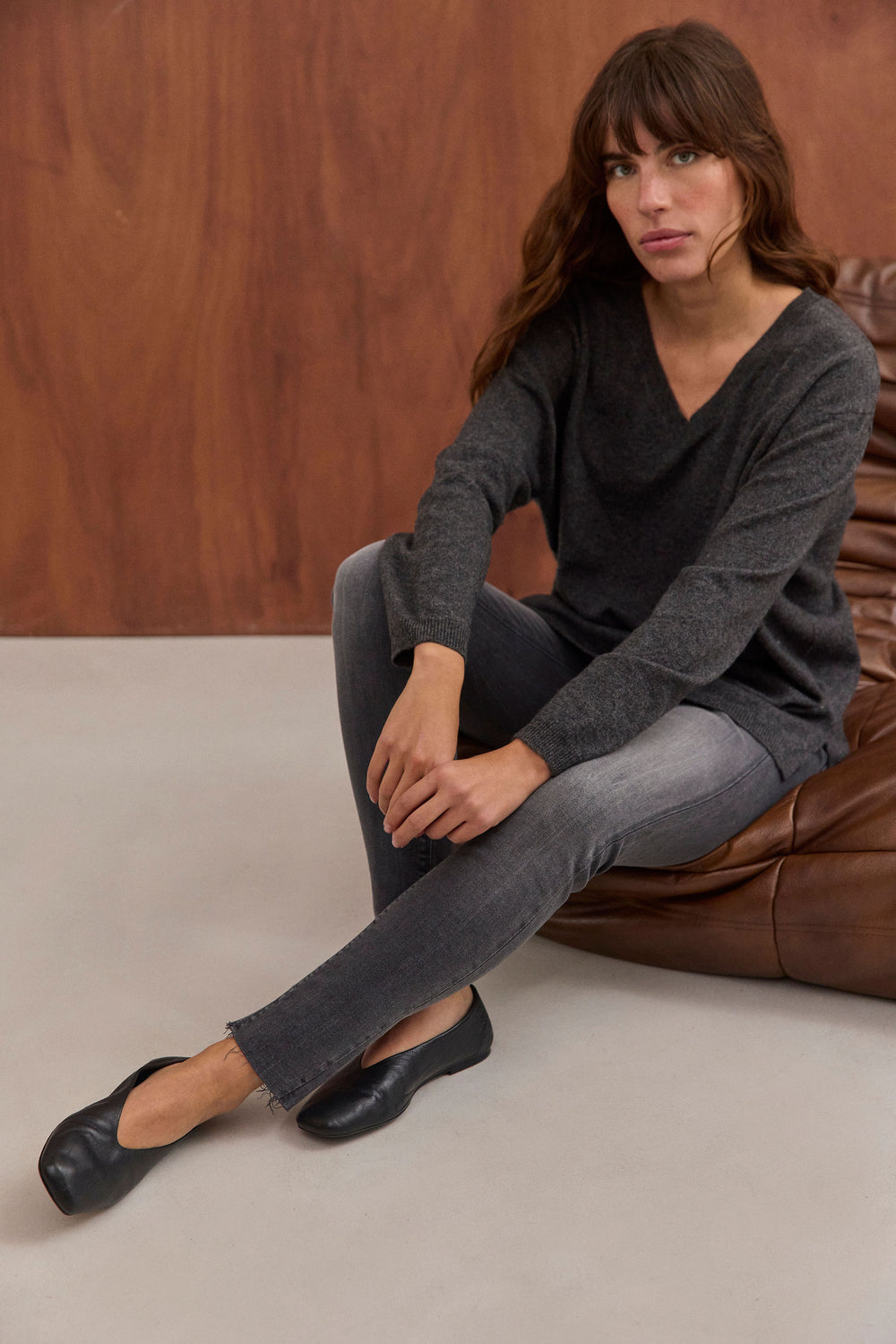 Pull Sixtine gris chiné foncé