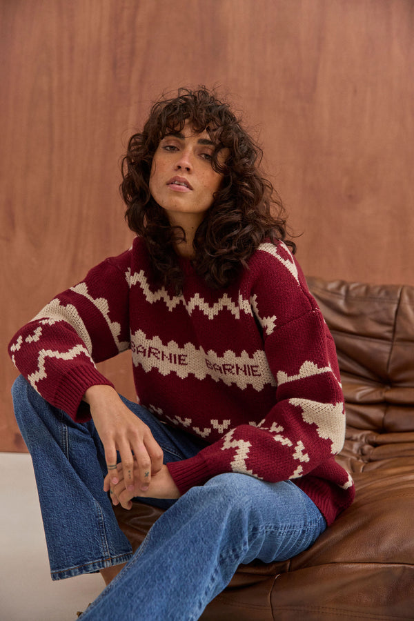 Pull Solène bordeaux
