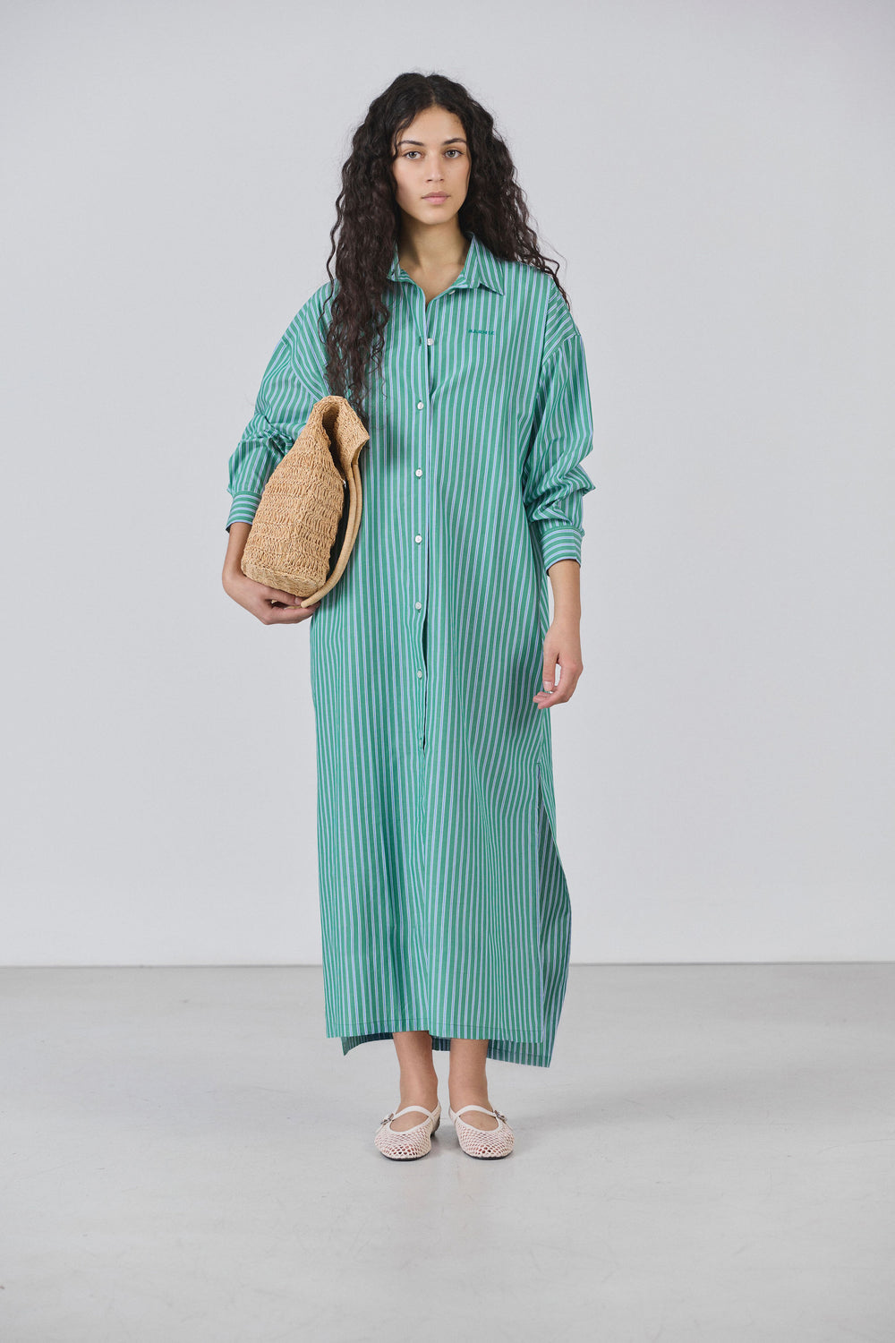 Robe Betty rayures vertes 2
