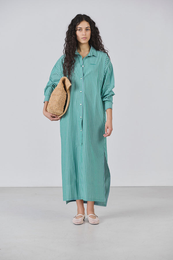 Robe Betty rayures vertes 2