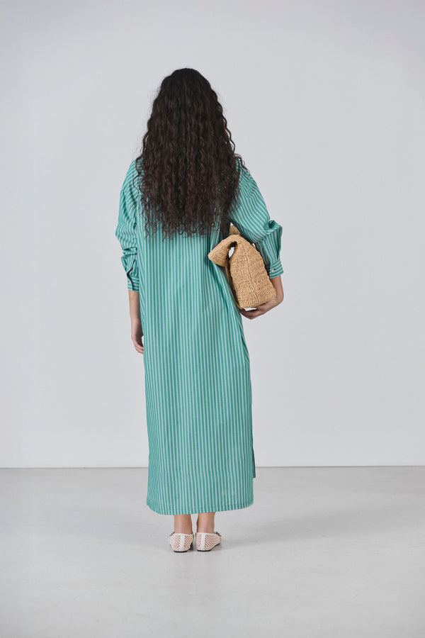 Robe Betty rayures vertes 3