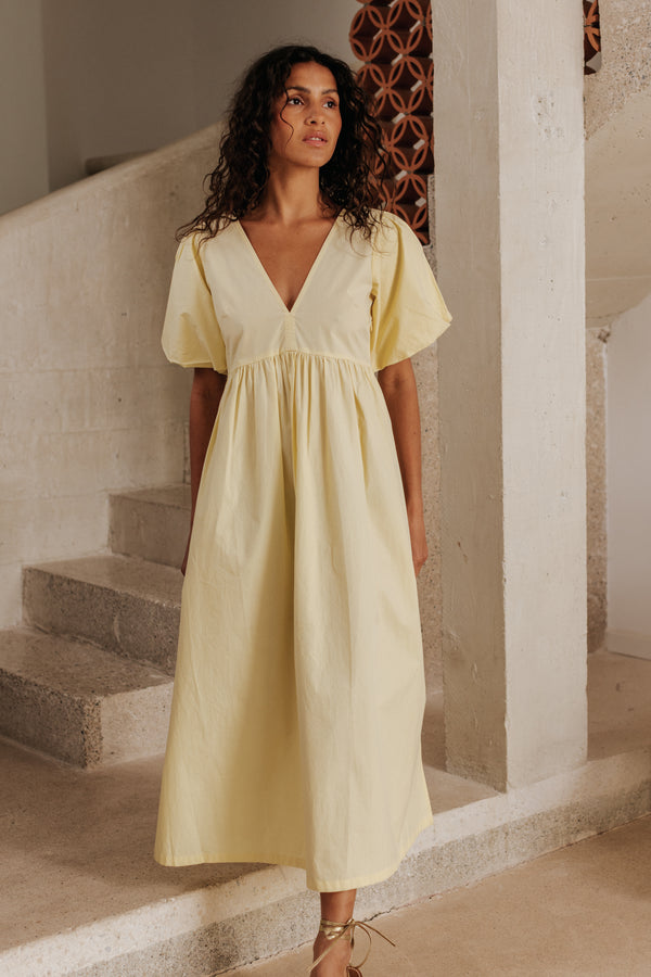 Robe Eléonore yellow butter