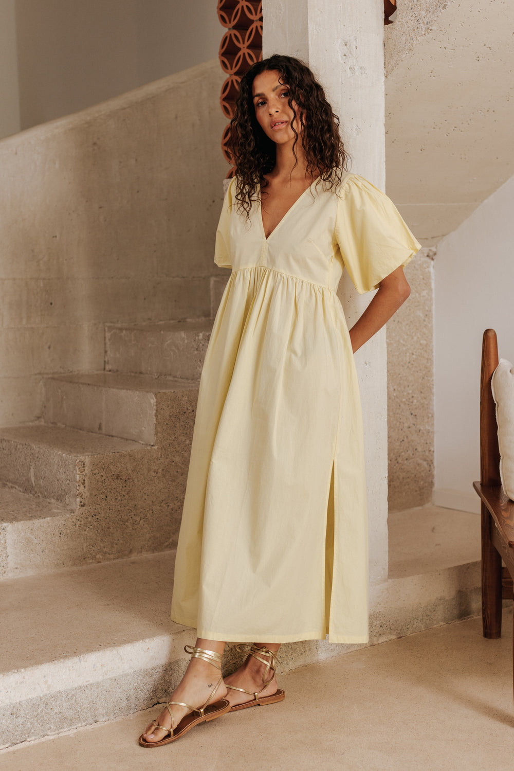 Eléonore yellow butter dress
