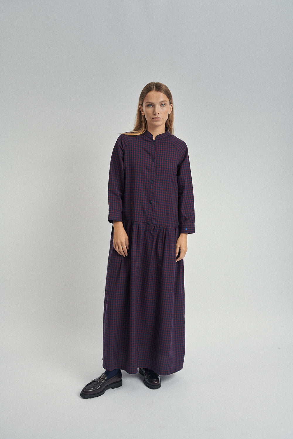 Robe vichy bordeaux Eva 3