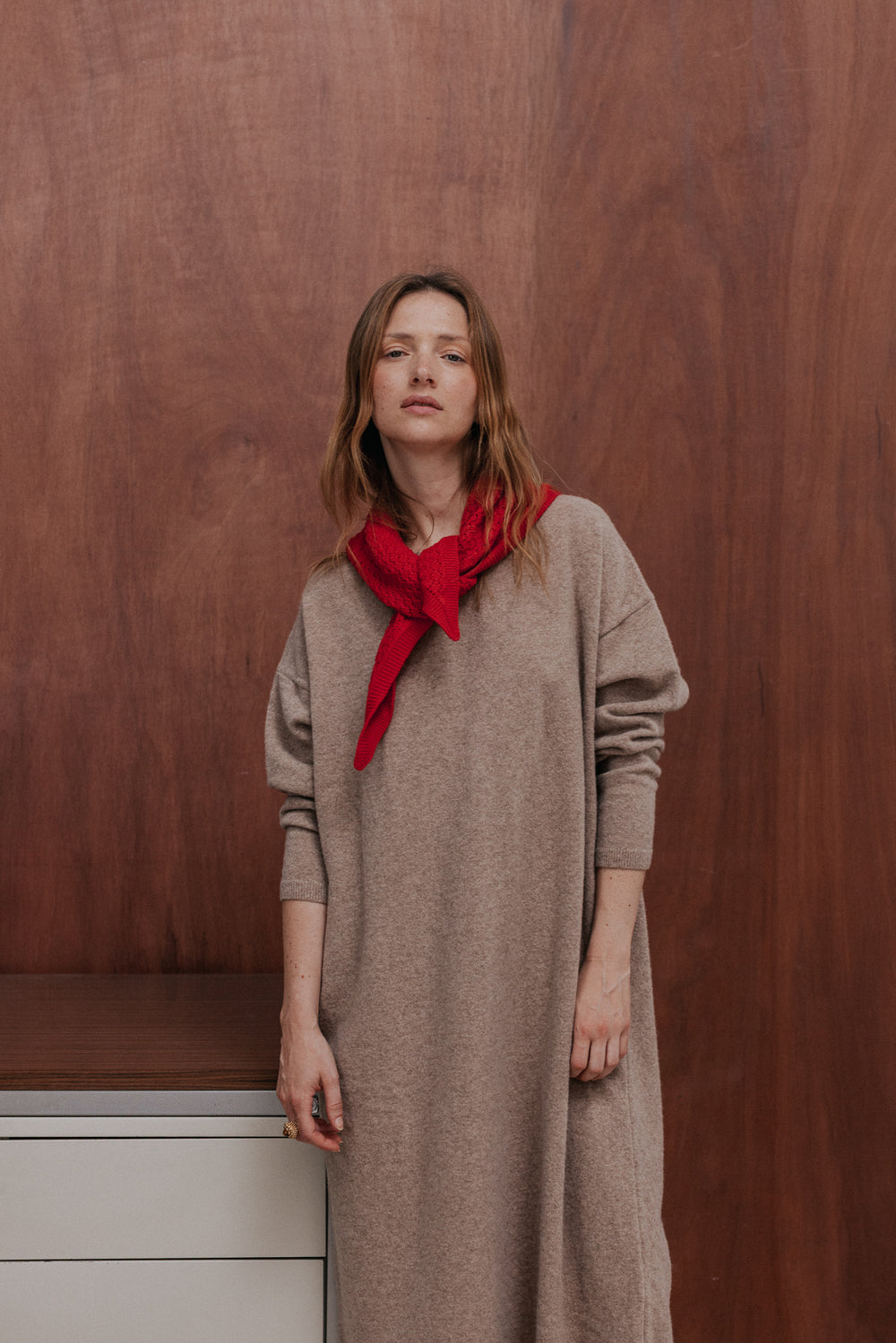 Robe Gally beige chiné