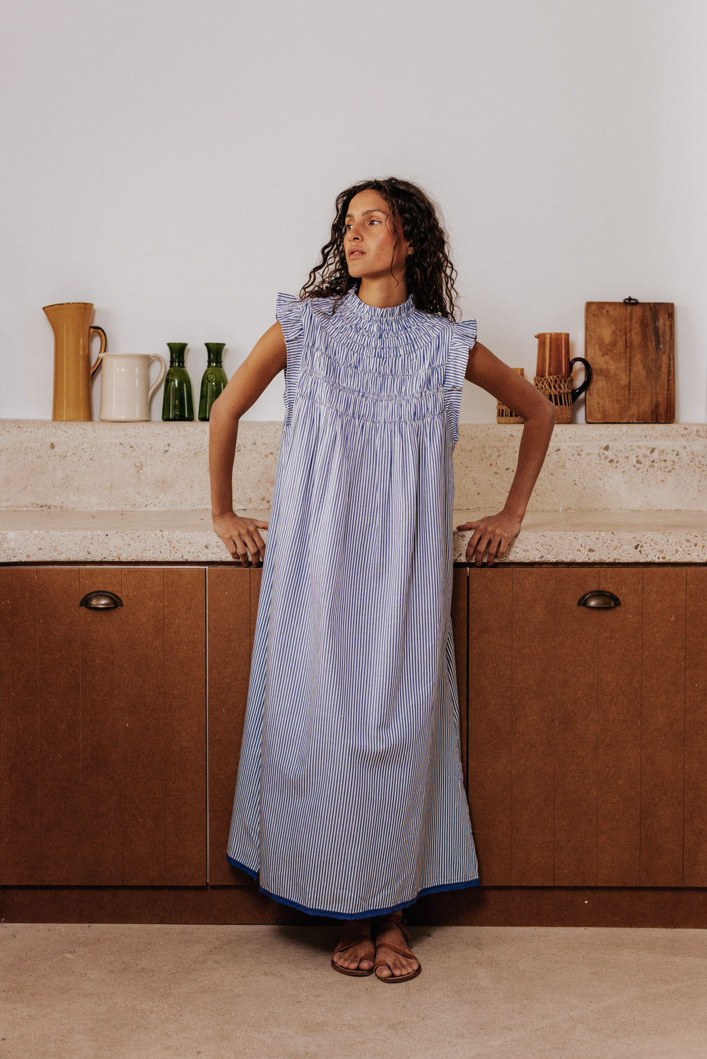 Nila dress blue stripes