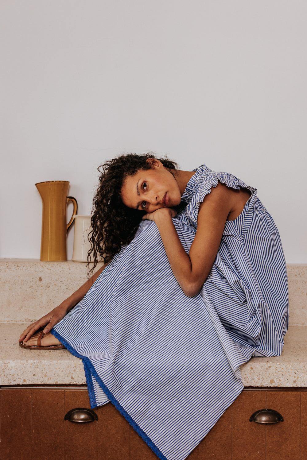 Nila dress blue stripes