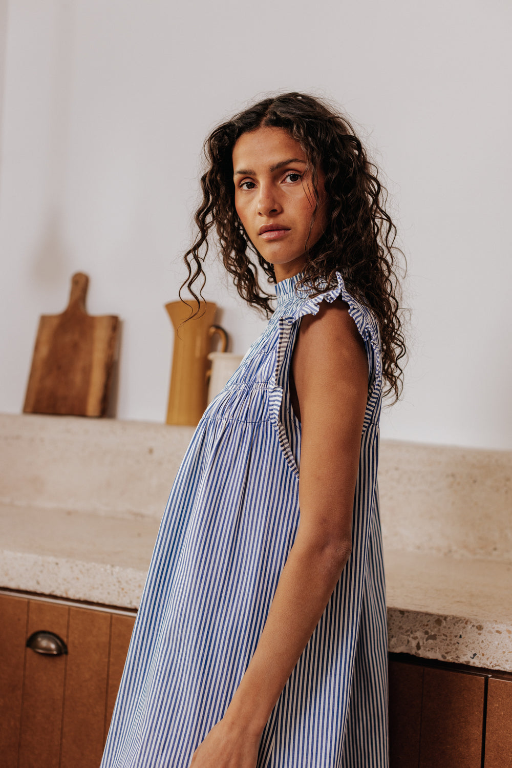 Nila dress blue stripes