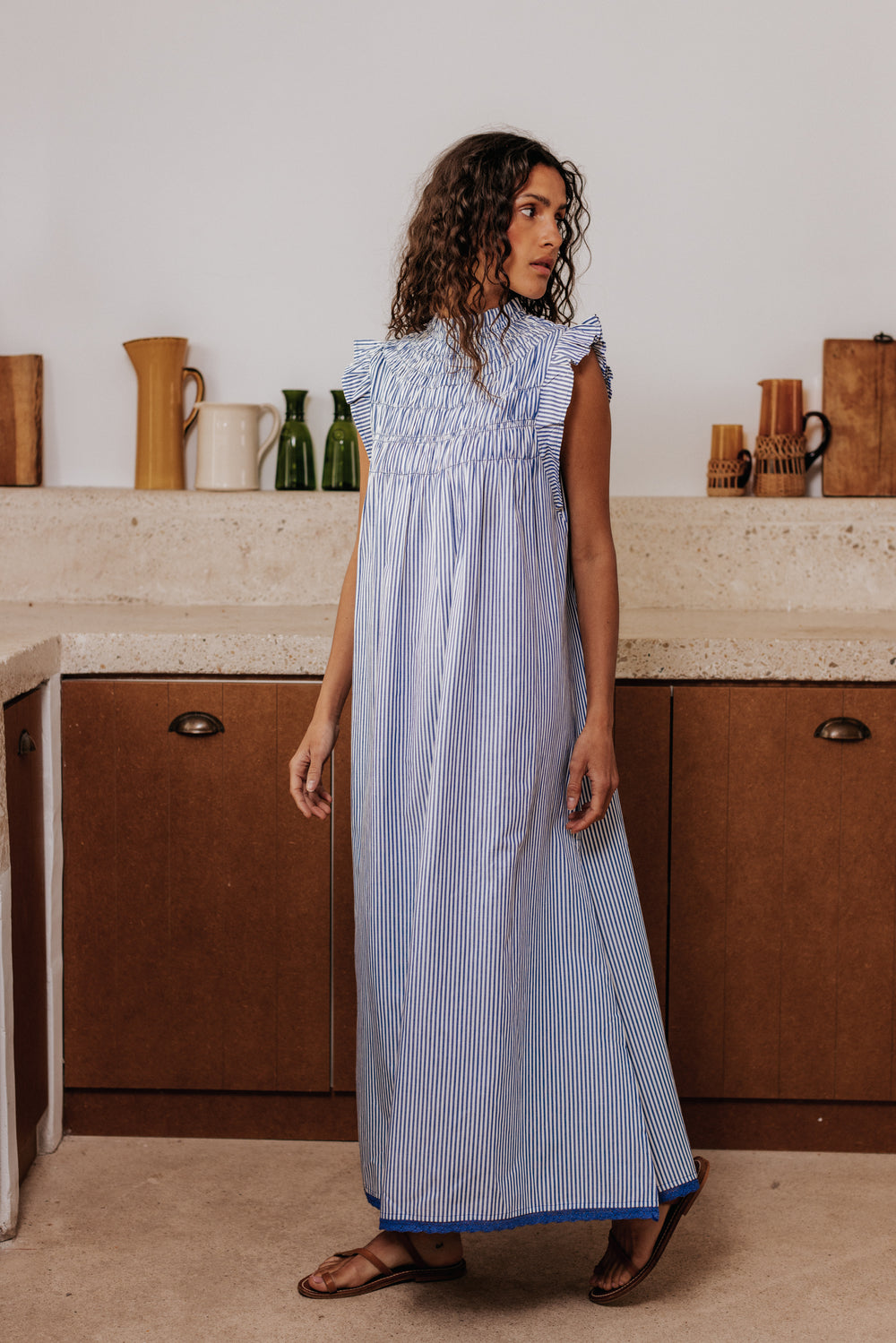 Nila dress blue stripes
