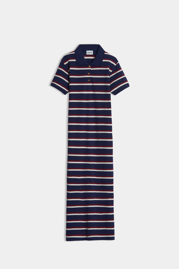 Navy striped polo dress Maud 6
