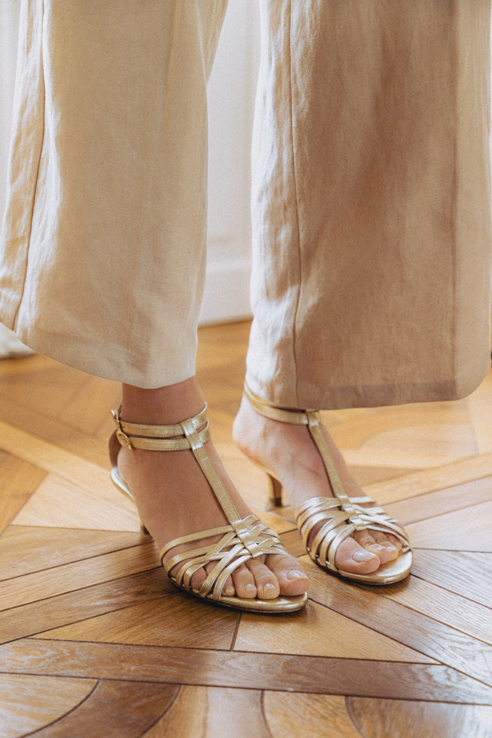 Louise gold sandals