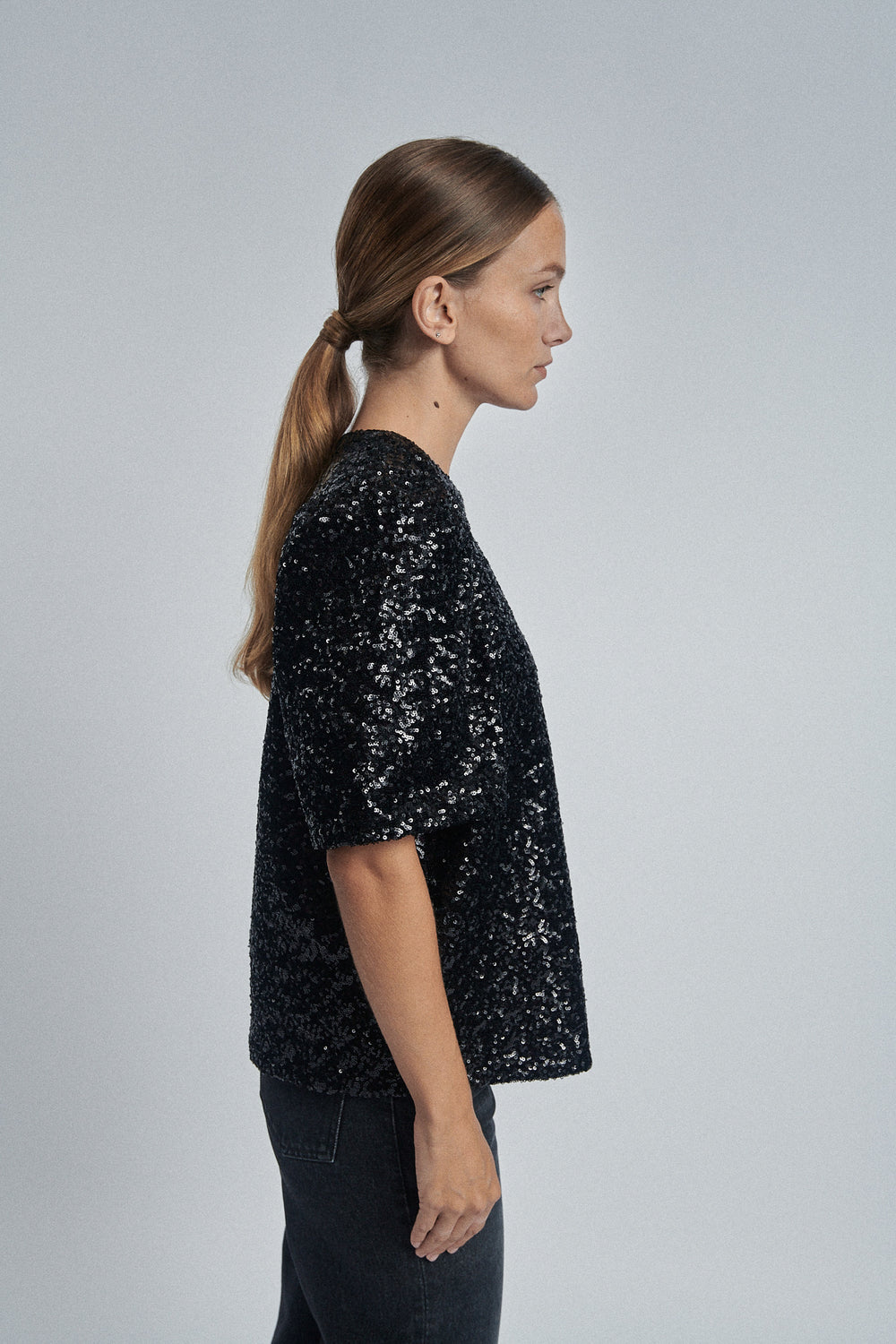 Top en sequins noir Maureen 7