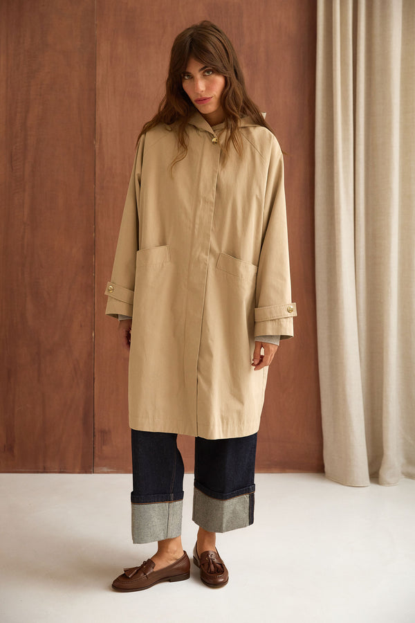 Trench à capuche June beige