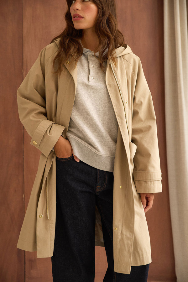 Trench à capuche June beige